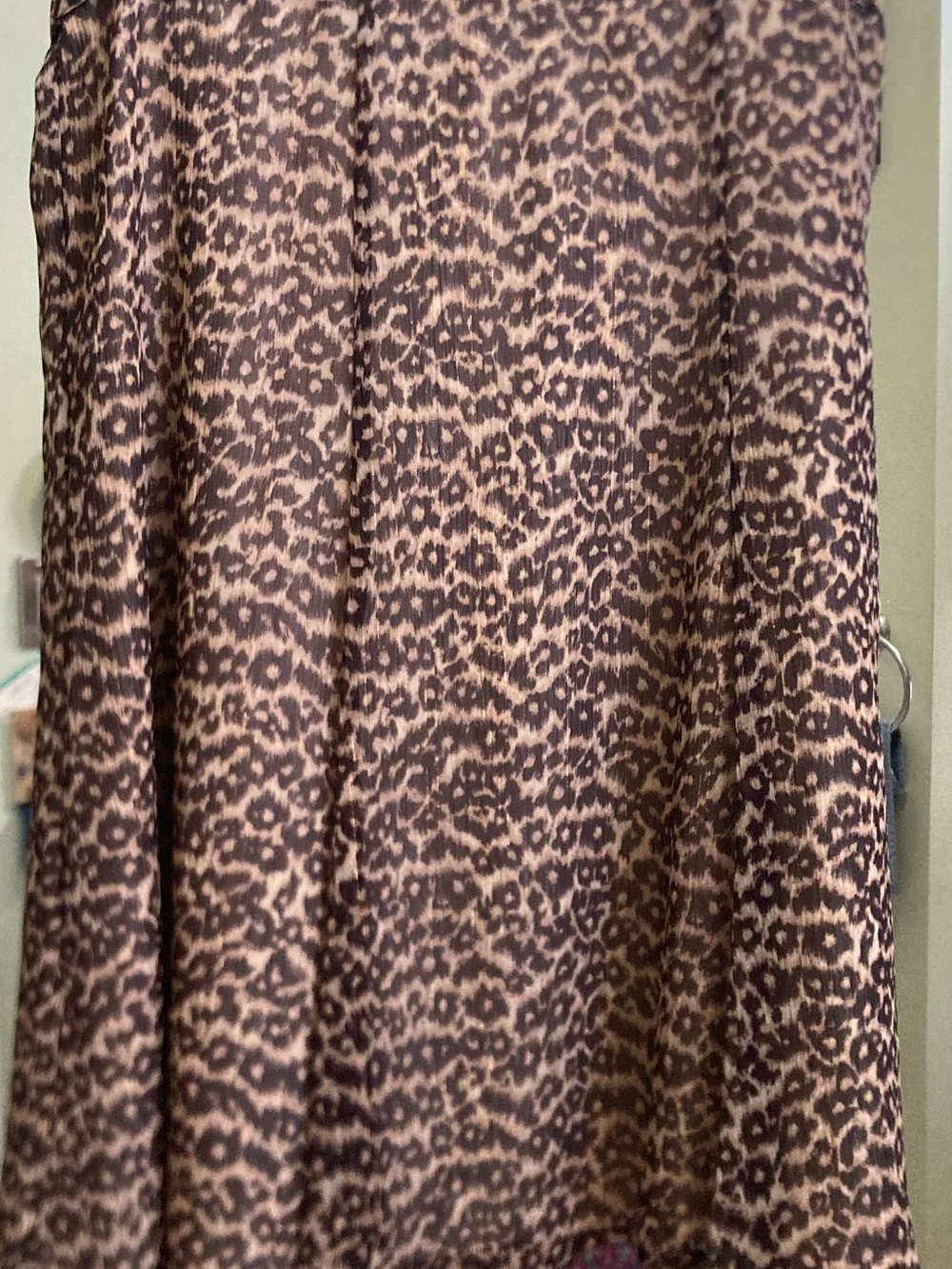 Jaclyn Smith Brown Leopard A-Line Skirt size L 26” length. Elastic waistband